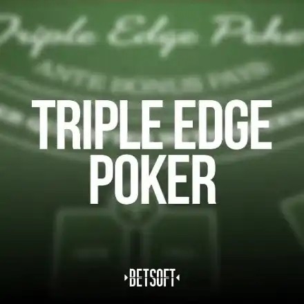 Triple Edge Poker slot logo by Betsoft Gaming at ToonieBet Casino